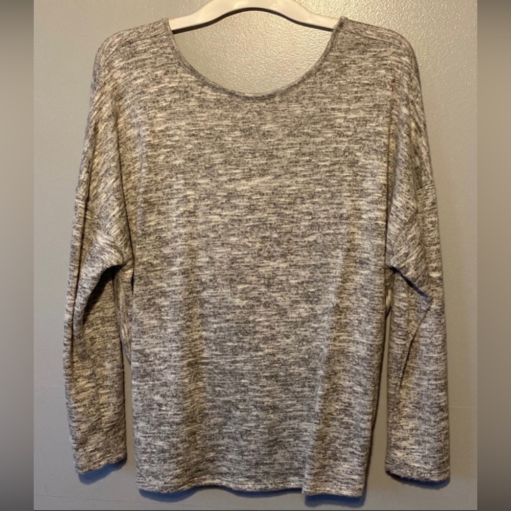 Heather Gray Twist Back Sweater Large